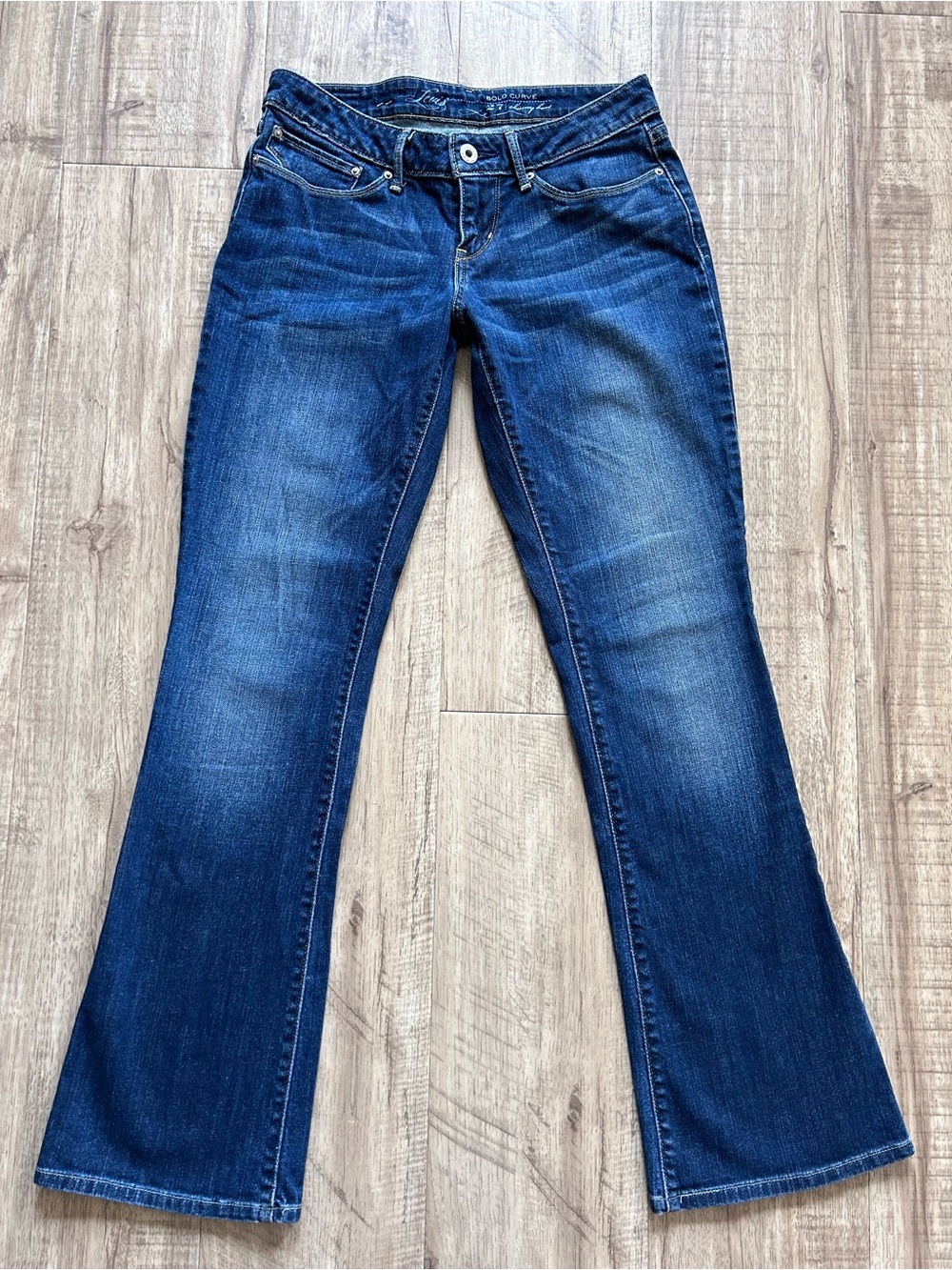 90’s lowrise Women’s Blue Denim bold curve skinny boot Jeans western country